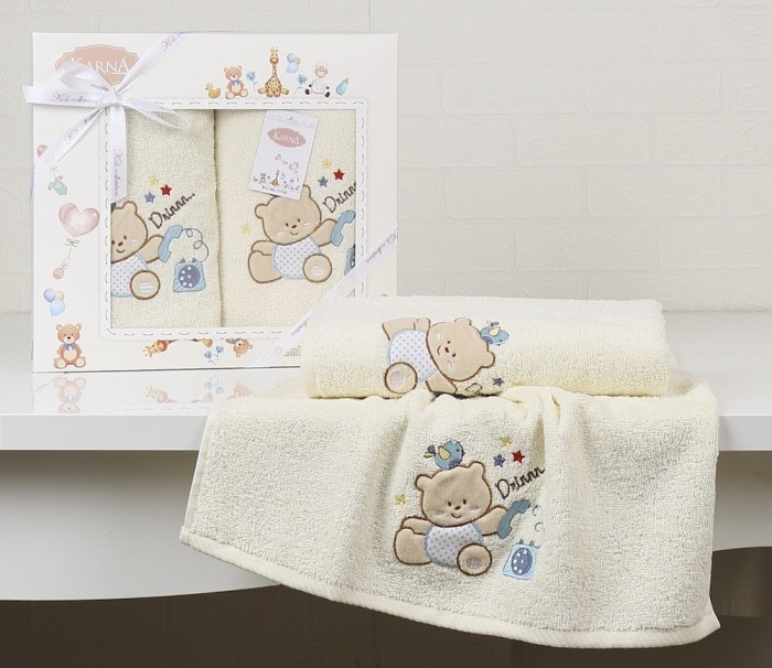 Комплект полотенец "KARNA" детский BAMBINO-BEAR 50x70-70х120 см Кремовый