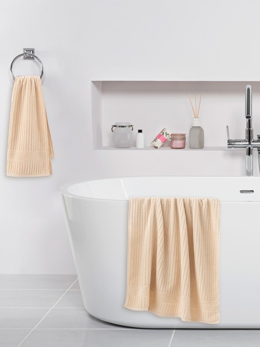 Комплект махровых полотенец "KARNA" HARVEY 50х90 и 70x140 Бежевый