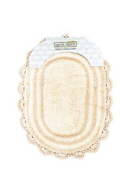 PAMELLA (пудра) Коврик для ванной кружевной 60х100см