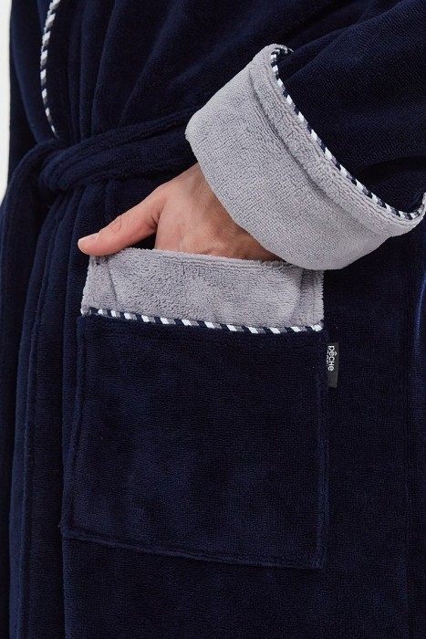 Махровый халат из бамбука Lifeguard (PM France 949) темно-синий