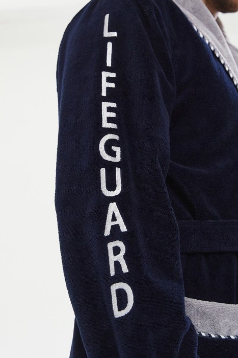 Махровый халат из бамбука Lifeguard (PM France 949) темно-синий