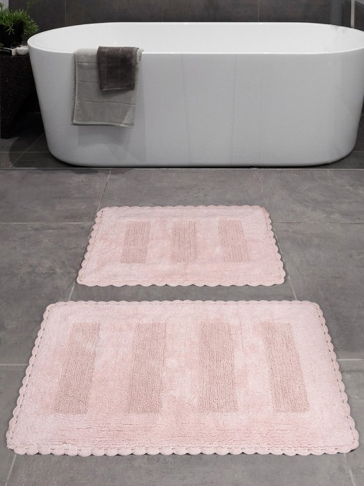 Набор ковриков для ванной "KARNA" LENA  50x70+60x100 см 1/2 Розовый