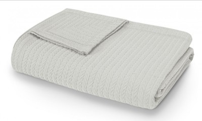 Плед-покрывало хлопковый коса серо-бежевый 160 х 230 см