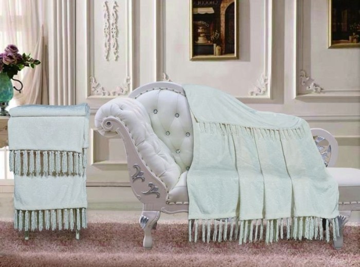 Плед Казанова Плед "Торина" крем жаккард/кисточки 210х230 SR56-193-2.1