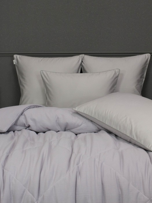 Комплекты для сна Muslin & Satin Solid color (лаванда жемчуг) Евро