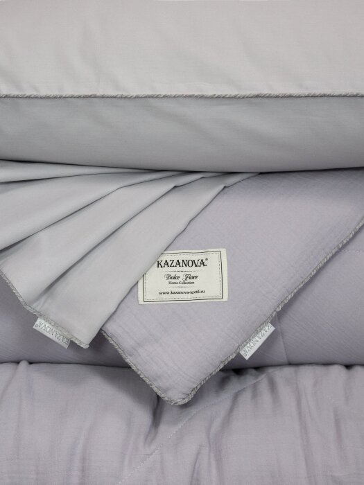 Комплекты для сна Muslin & Satin Solid color (лаванда жемчуг) Евро