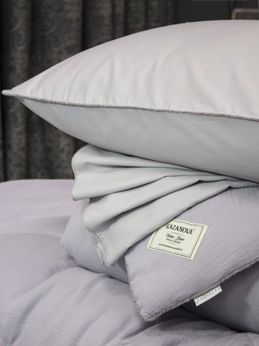 Комплекты для сна Muslin & Satin Solid color (лаванда жемчуг) Евро