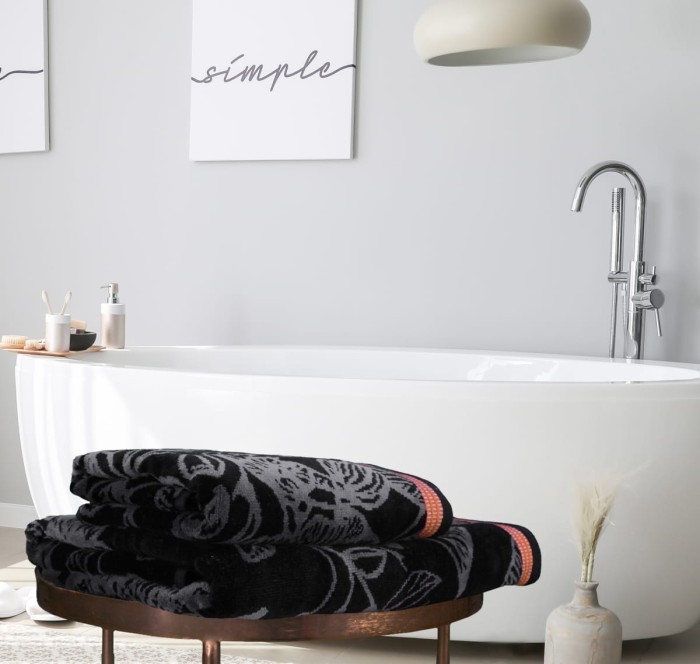 Полотенце велюровое Arya Dinis 70x140 Черный