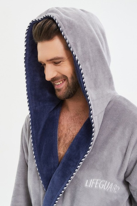 Махровый халат из бамбука Lifeguard (PM France 949) светло-серый