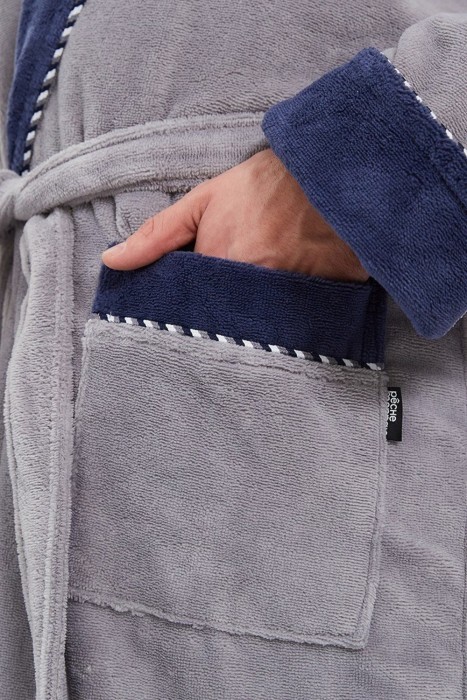 Махровый халат из бамбука Lifeguard (PM France 949) светло-серый