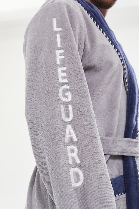 Махровый халат из бамбука Lifeguard (PM France 949) светло-серый