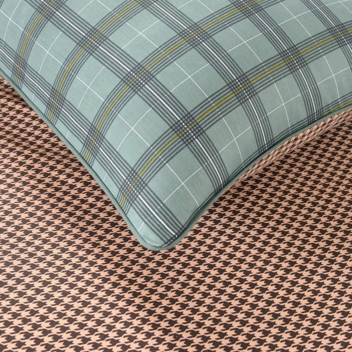 Верон (зеленый) Комплект постельного белья сатин Евро 4н