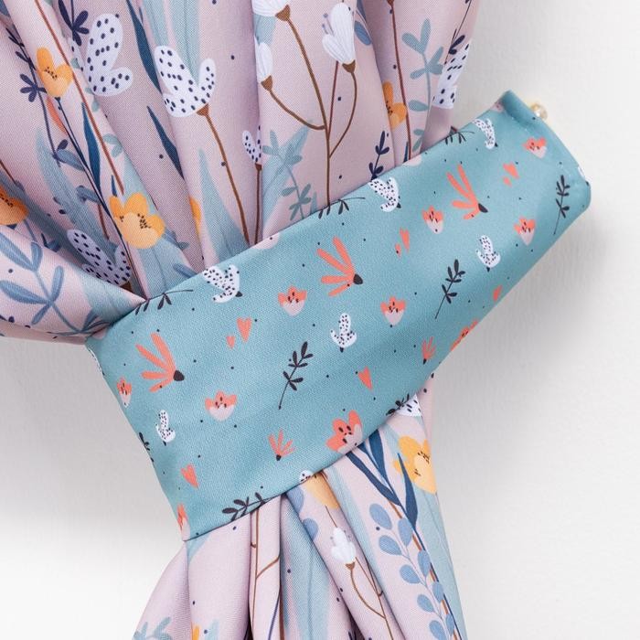 Комплект штор д/кухни с подхватами Этель "Meow" 145х180см-2 шт., 100% п/э