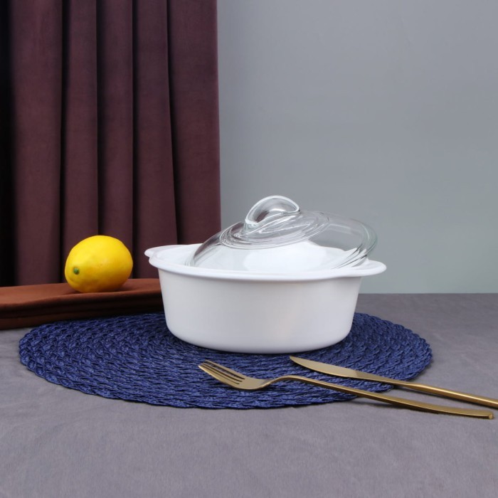 Кастрюля Arya из опалового стекла Sophia Белый