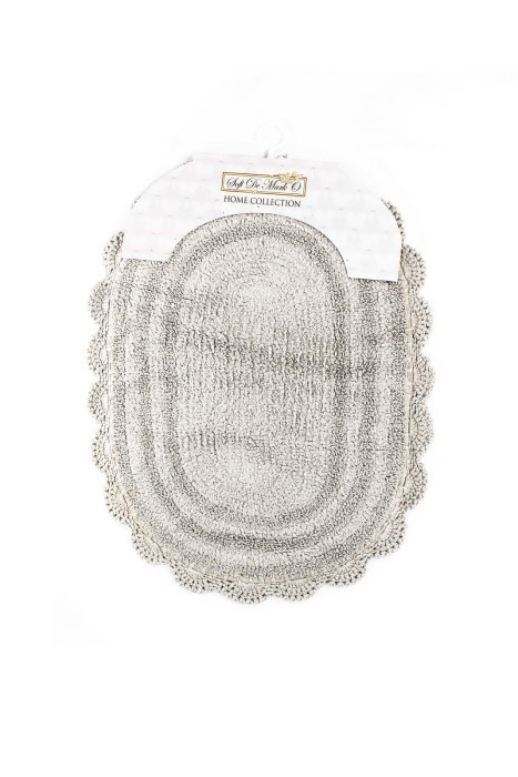 PAMELLA (серая) Коврик для ванной кружевной 60х100см