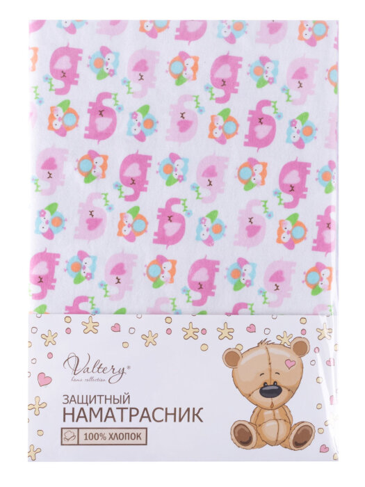 Наматрасник аквастоп фланель "Совушка и Слон"  