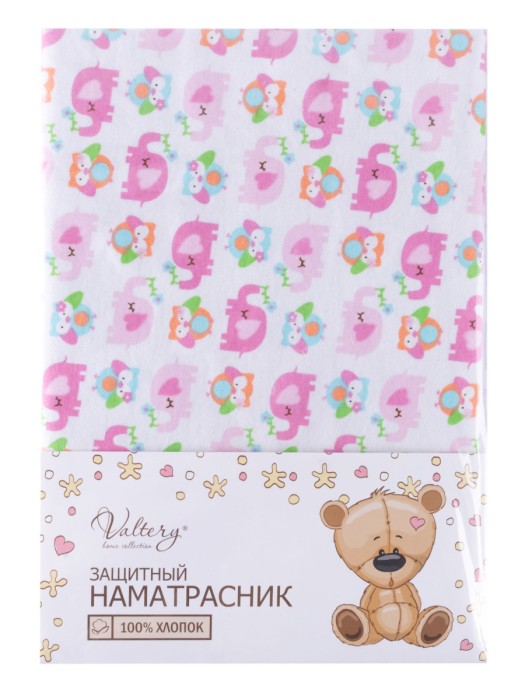 Наматрасник аквастоп фланель "Совушка и Слон"  