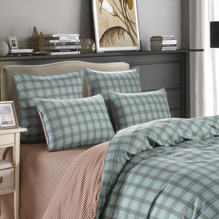 Верон (зеленый) Комплект постельного белья Сатин 2х