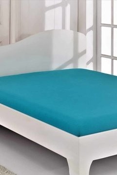 Простынь трикотажная (бирюза) 180x200+30 см на резинке