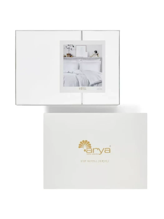 Постельное белье Arya Vip из Oднотонного Сатина Семейное 160x220 Белый