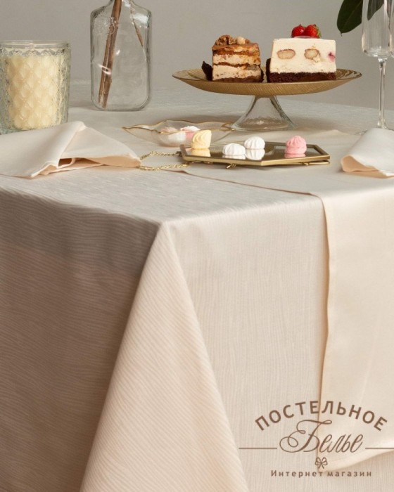 Джинни бежевая Скатерть 140х180