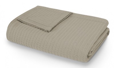 Плед-покрывало хлопковый коса светло-коричневый 160 х 230 см