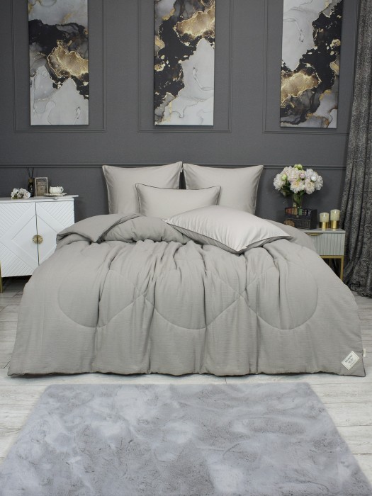 Комплекты для сна Muslin & Satin Solid color (платина беж) Евро