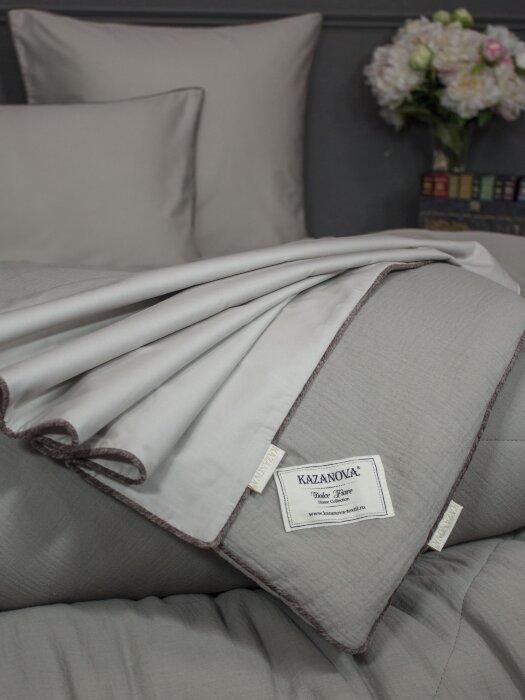 Комплекты для сна Muslin & Satin Solid color (платина беж) Евро