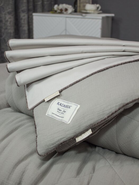 Комплекты для сна Muslin & Satin Solid color (платина беж) Евро