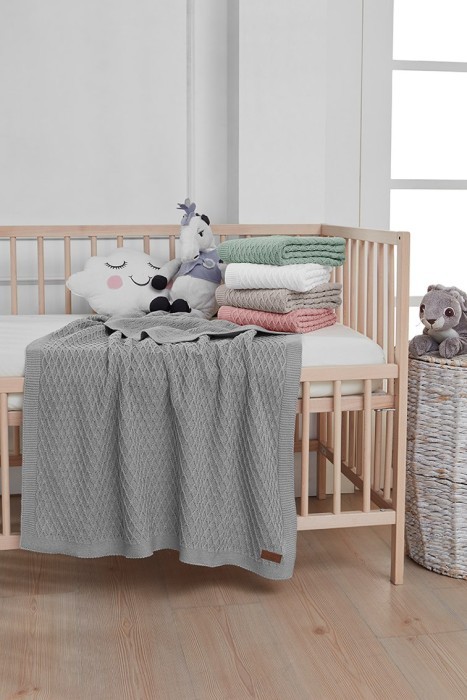 Вязаный плед Snowdrop (ВВ 3070) розовый 