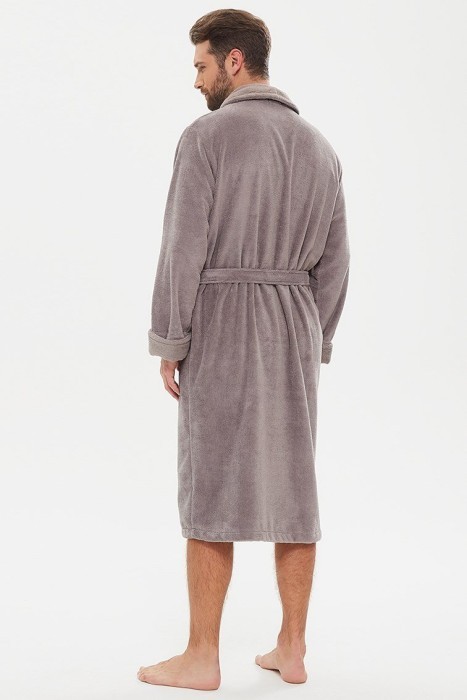 Махровый халат из бамбука Energy (PM France 947) бежево-серый