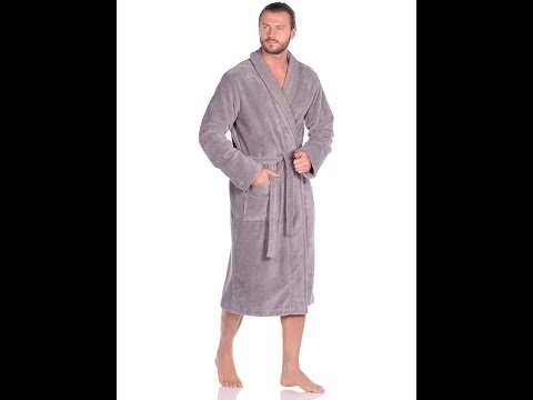 Махровый халат из бамбука Energy (PM France 947) бежево-серый