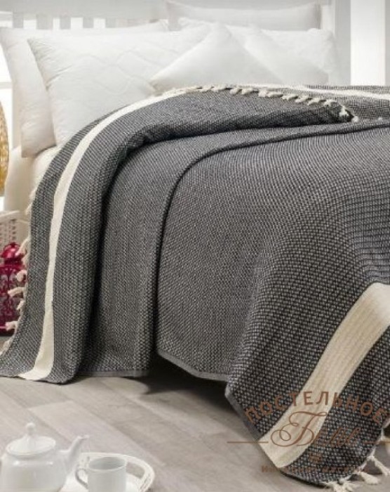 Плед CASA LUSSO Алиса синий 200х220