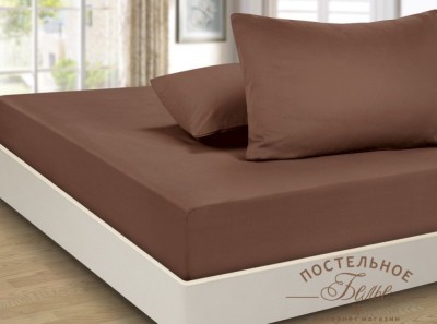 Простыни на резинке Сатин однотонные  PRC-R-05 160x200