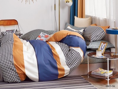 Комплект постельного белья Семейный Сатин печатный ( 70х70х2 шт+50х70х2шт ) в коробке CLEO SK-41/0005