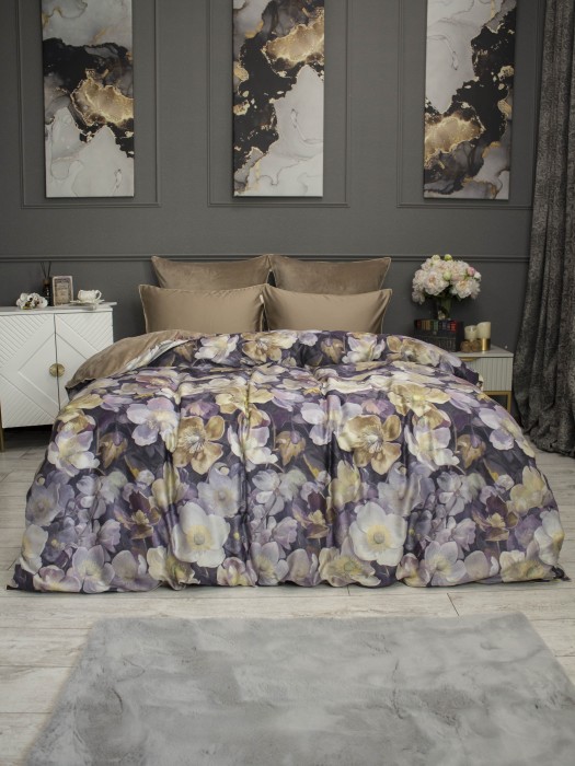 Комплекты постельного белья Монро (бежевый) Евро