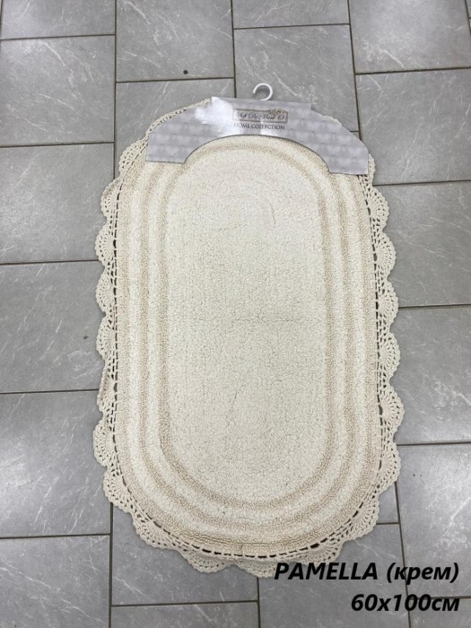 PAMELLA (крем) Коврик для ванной кружевной 60х100см
