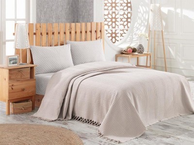 Покрывала Турция NICE BED SPREAD BEJ-220x240