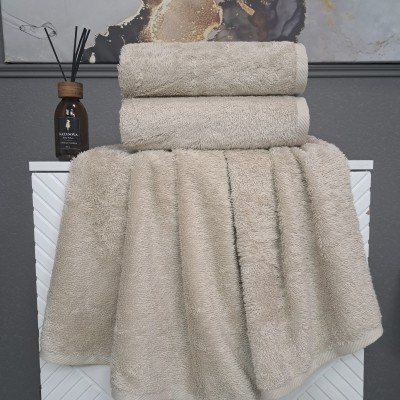 Комплект полотенец Teddy (миндаль) 50х90см и 70х140см 