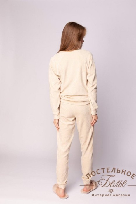 Лорен женский костюм велюровый бежевый XS