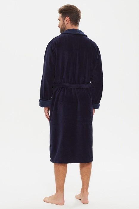 Махровый халат из бамбука Energy (PM France 947) темно-синий