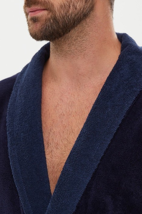 Махровый халат из бамбука Energy (PM France 947) темно-синий