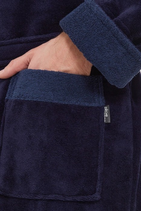 Махровый халат из бамбука Energy (PM France 947) темно-синий