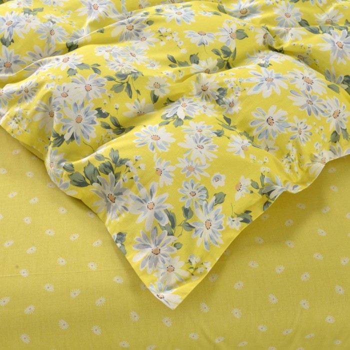 Франческа желтый Комплект постельного белья сатин Евро 4н