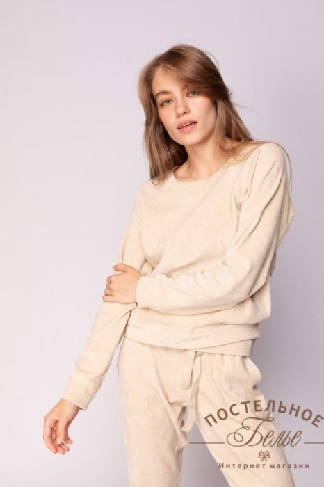 Лорен женский костюм велюровый бежевый XL