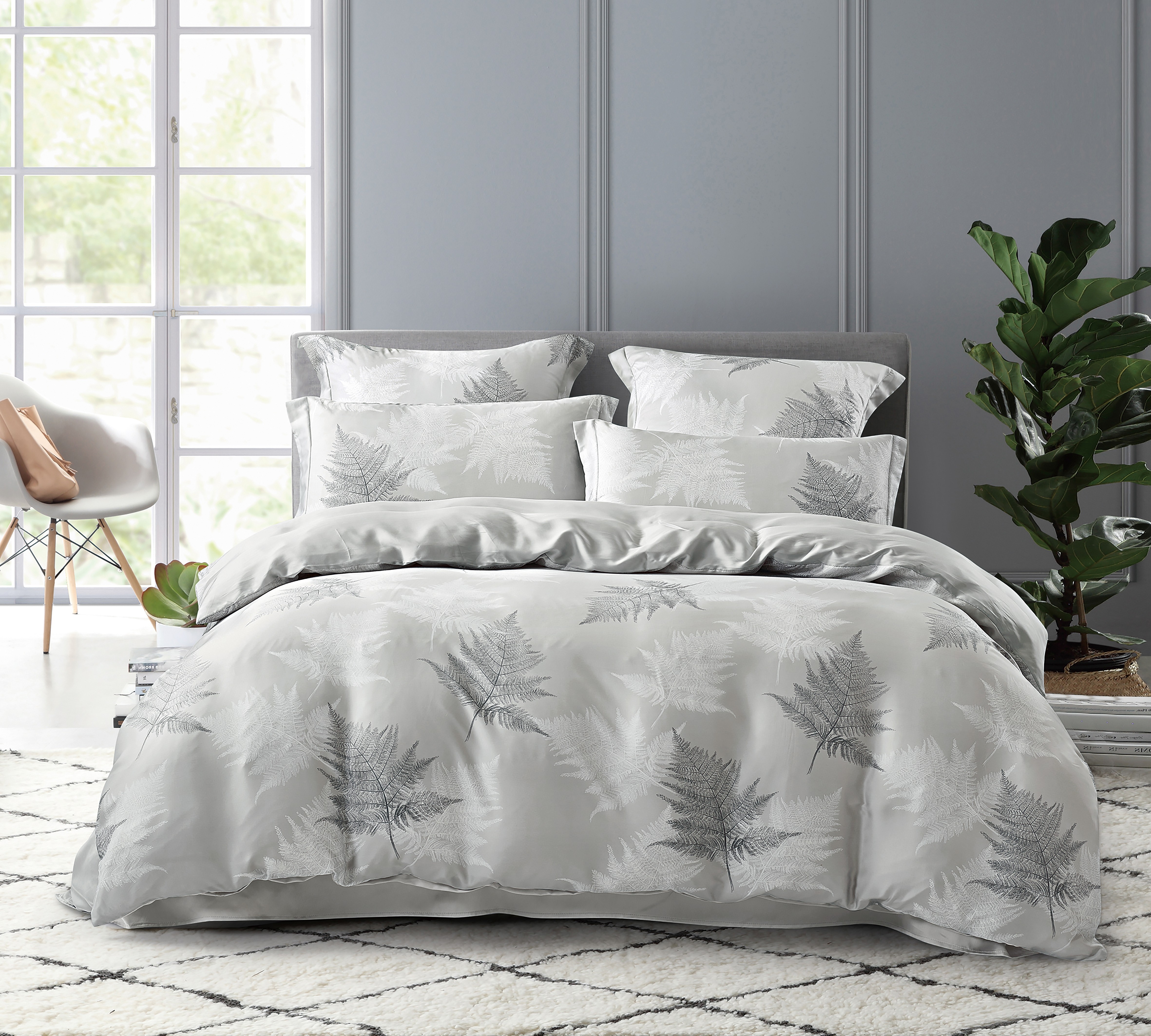 Комплект постельного белья Tencel евро 4 наволочки TT6-159 код1330