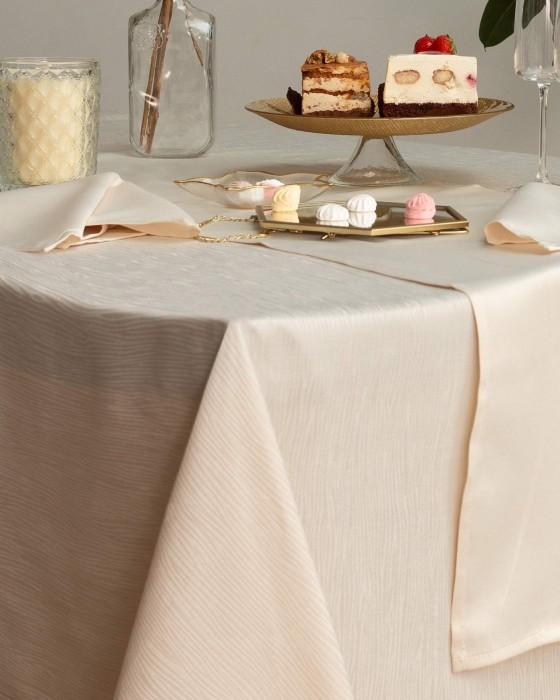 Джинни бежевая Скатерть круглая 160см