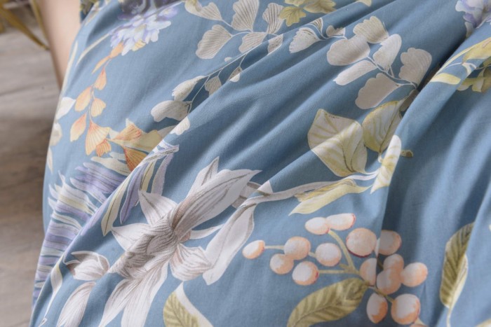 Аврил (синяя) Комплект постельного белья сатин 7Е