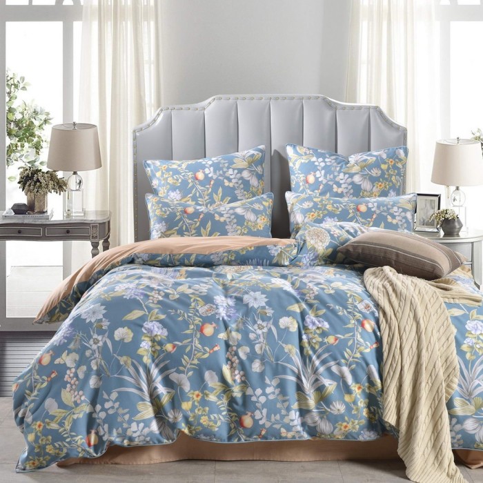 Аврил (синяя) Комплект постельного белья сатин 7Е