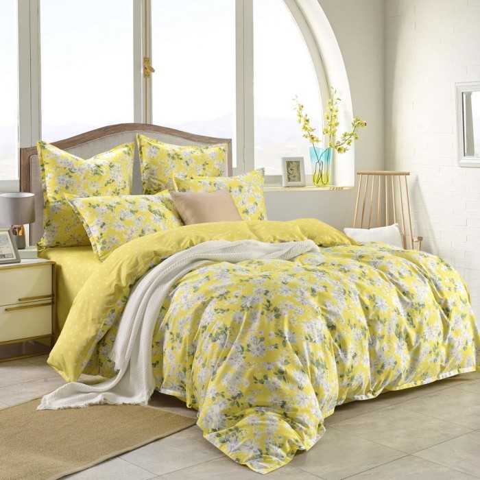 Франческа желтый Комплект постельного белья сатин 7Е